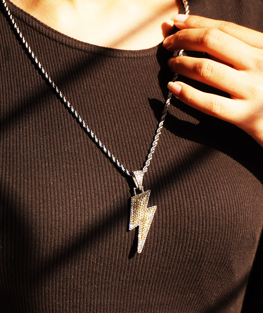 Luxury Lightning Bolt Pendant Necklace For Both Boy & Girl