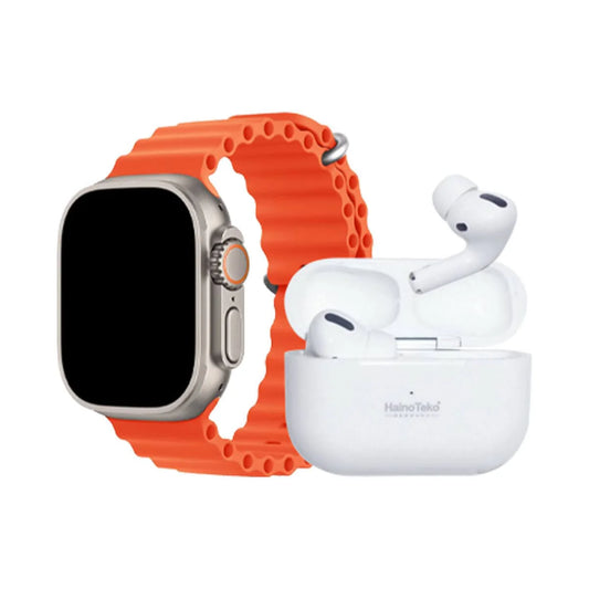 Smart Watch + AirPods Combo (10-in-1 Set) – Stylish Bands Included